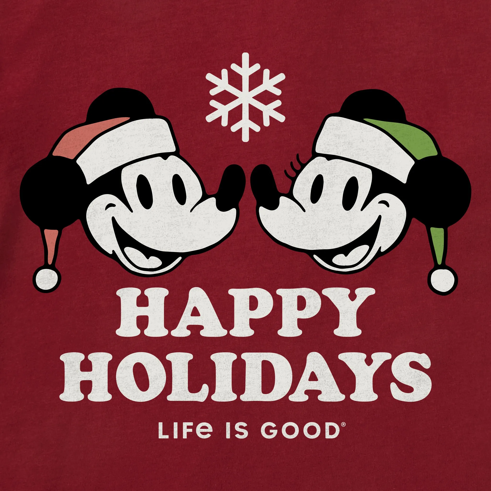 Women's Happy Holidays Willie Long Sleeve Crusher Vee sold by Life is Good product image thumbnail 2