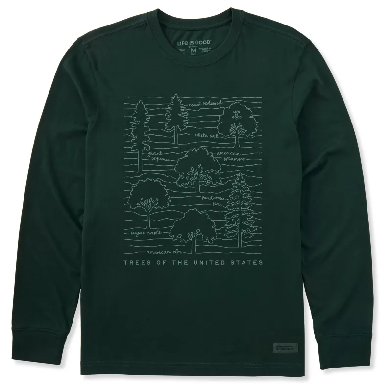Men's Trees of the United States Long Sleeve Crusher Tee sold by Life is Good