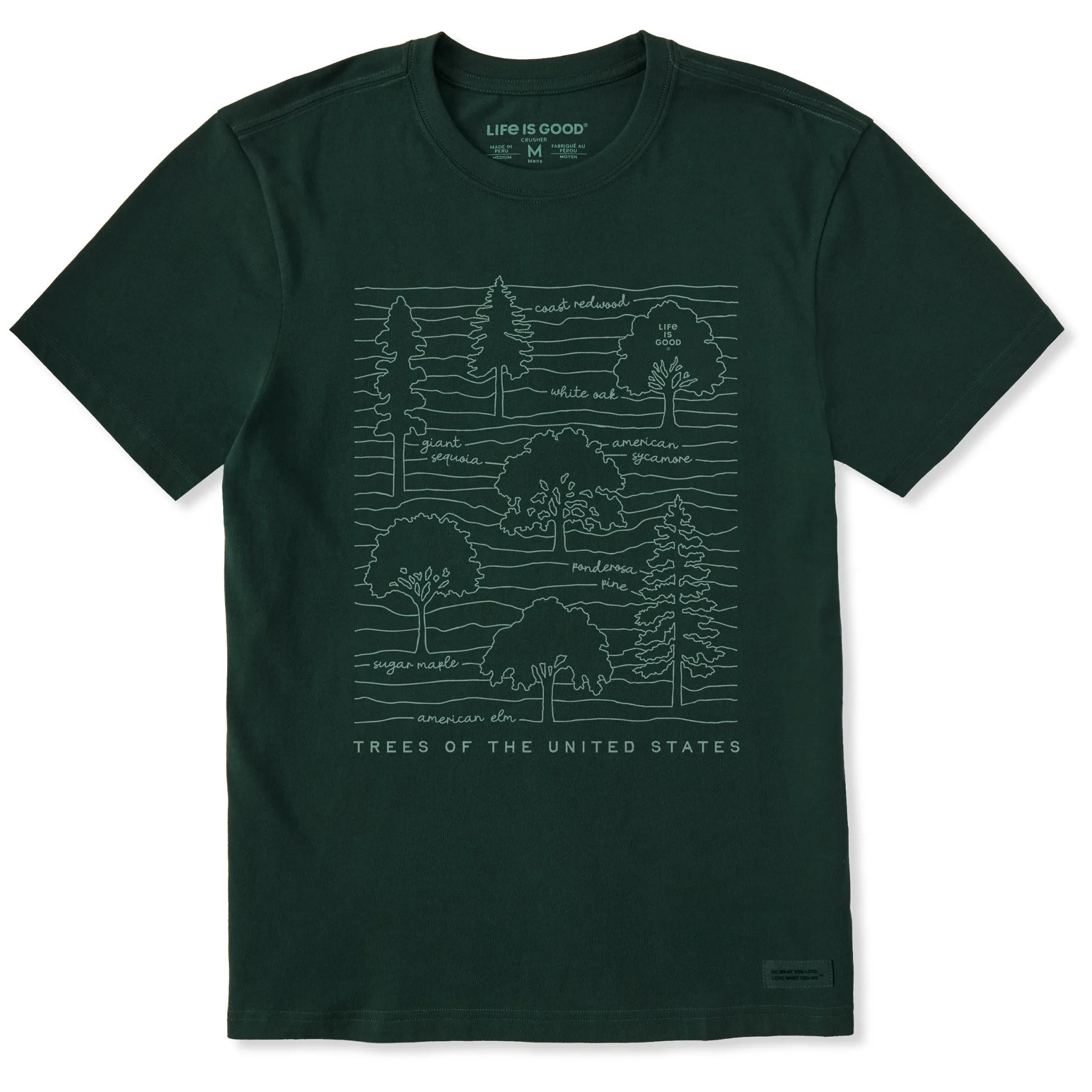 Men's Trees of the United States Short Sleeve Crusher Tee sold by Life is Good