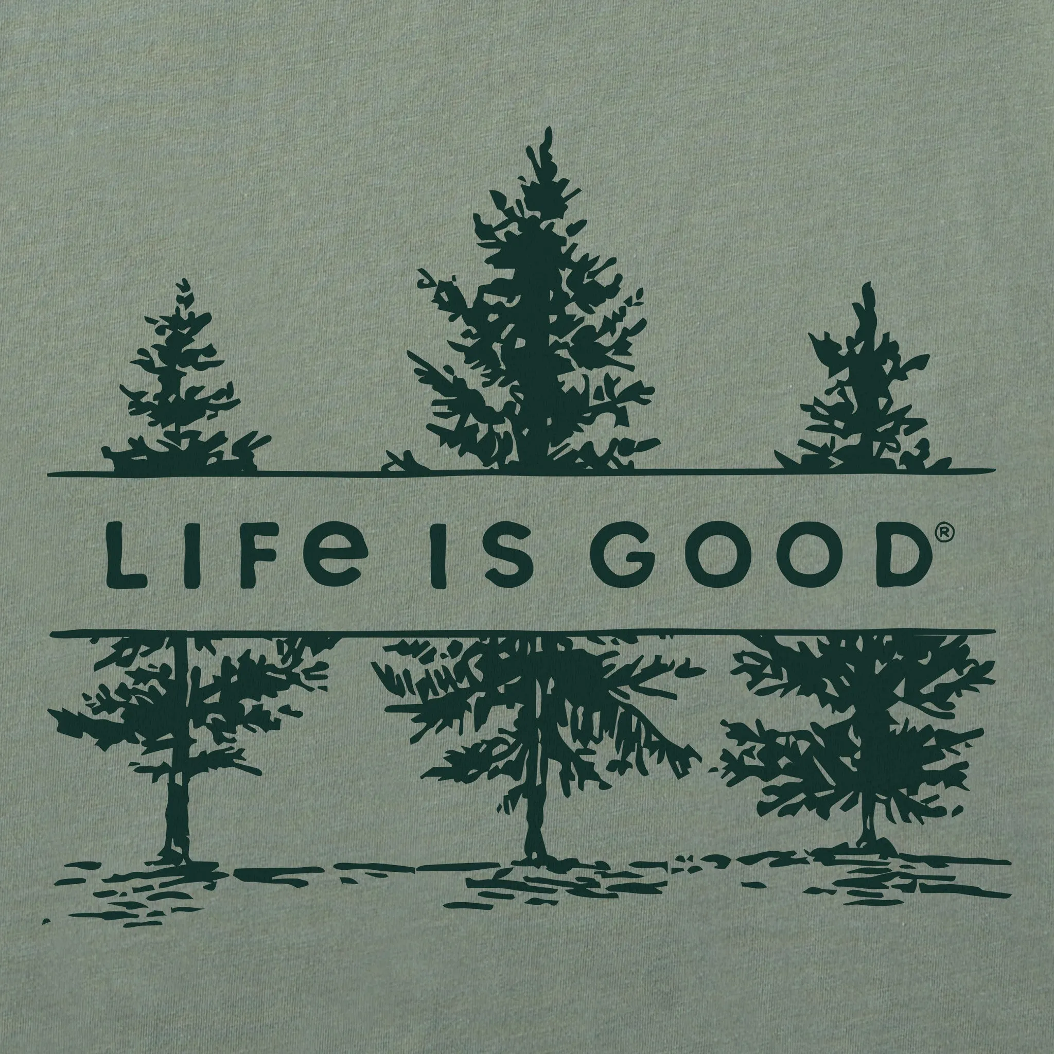 Men's Three Pine Trees Long Sleeve Crusher Tee sold by Life is Good product image thumbnail 2