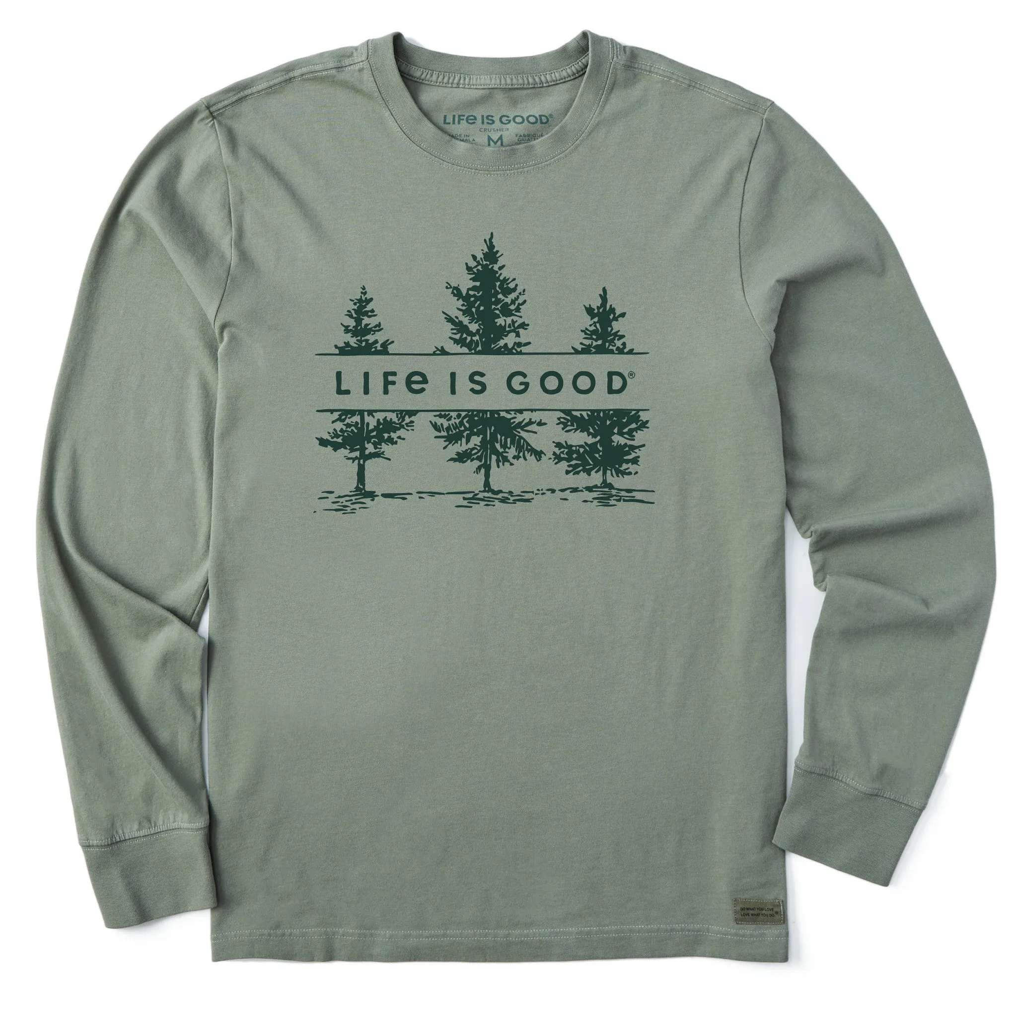 Men's Three Pine Trees Long Sleeve Crusher Tee sold by Life is Good