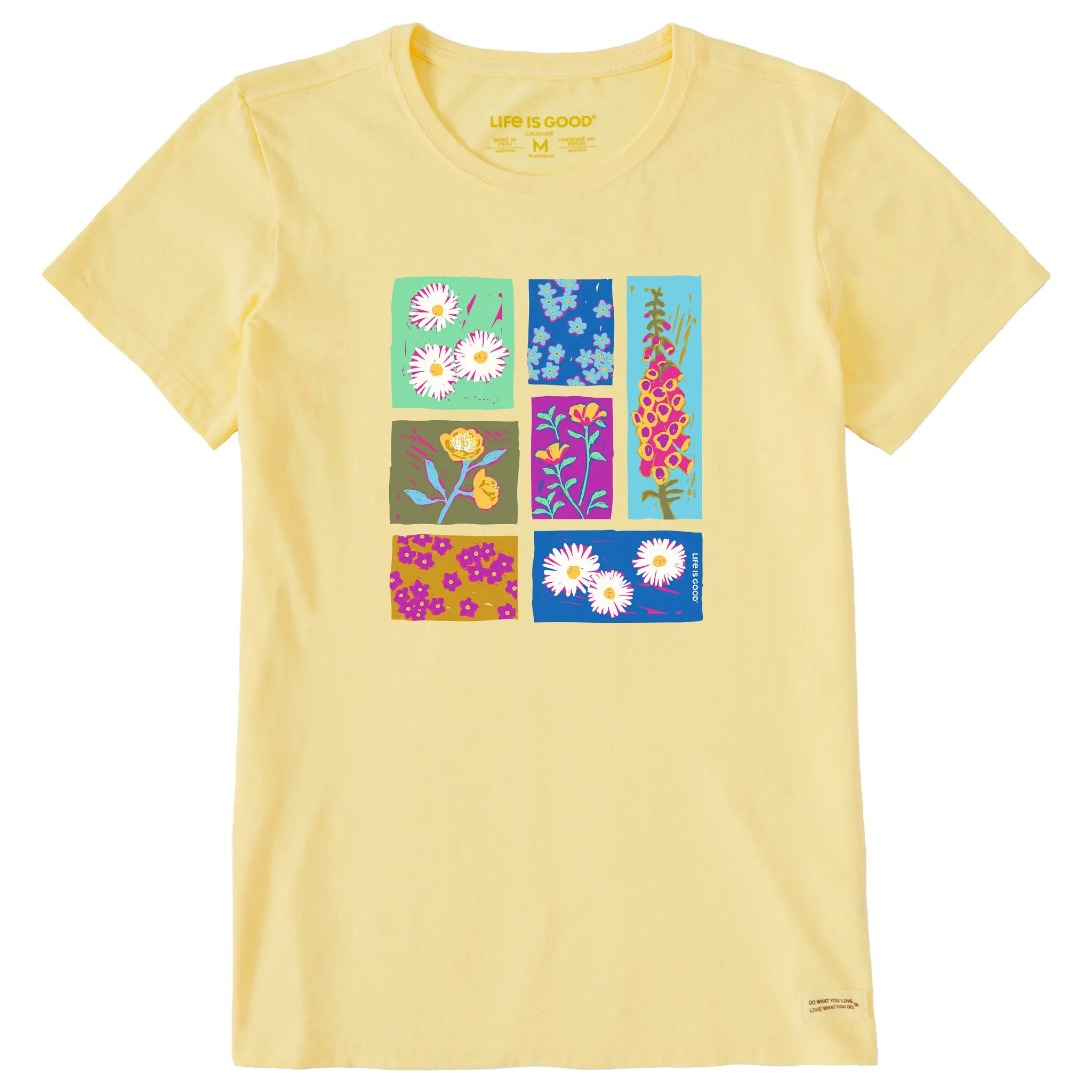 Women's Painted Tile Florals Short Sleeve Crusher Tee sold by Life is Good