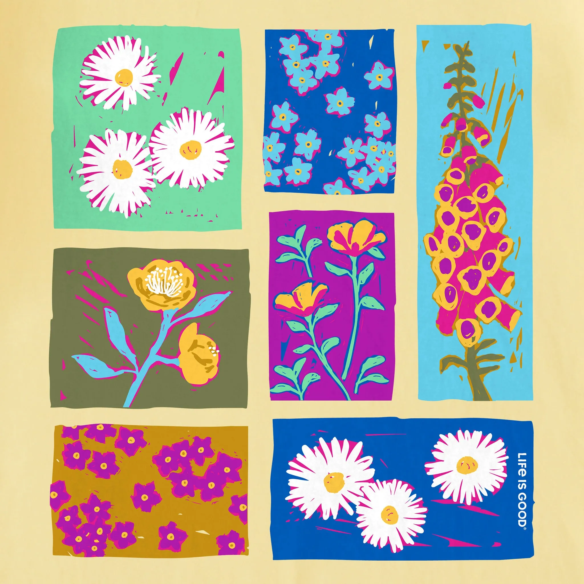 Women's Painted Tile Florals Short Sleeve Crusher Tee sold by Life is Good product image thumbnail 2