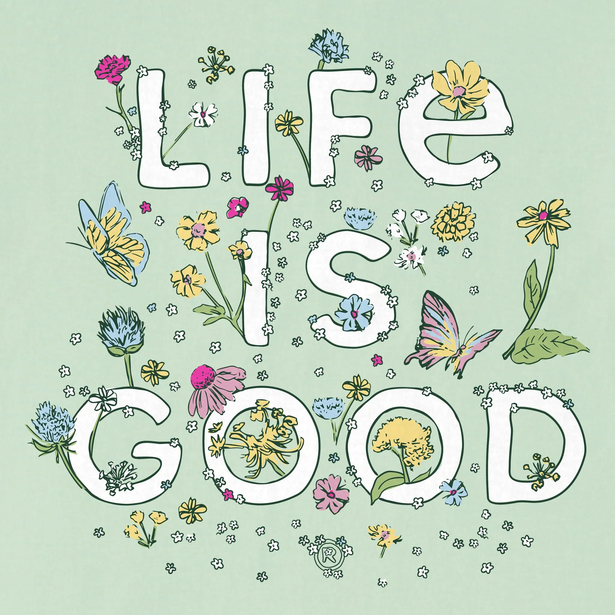 Women's Wildflower Logo Stack Short Sleeve Crusher Boxy Tee sold by Life is Good product image thumbnail 2