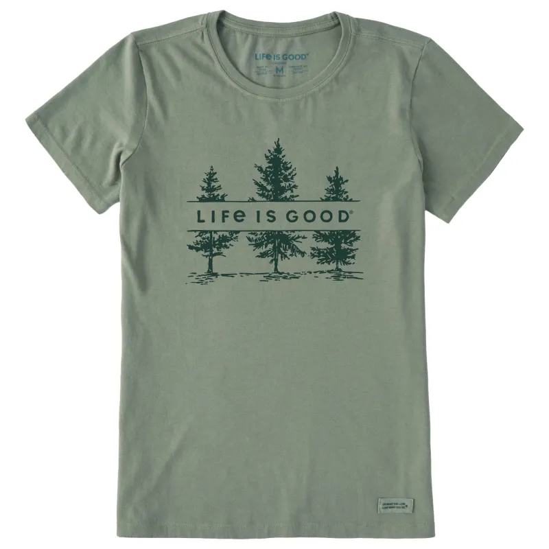 Women's Three Pine Trees Short Sleeve Crusher Tee sold by Life is Good