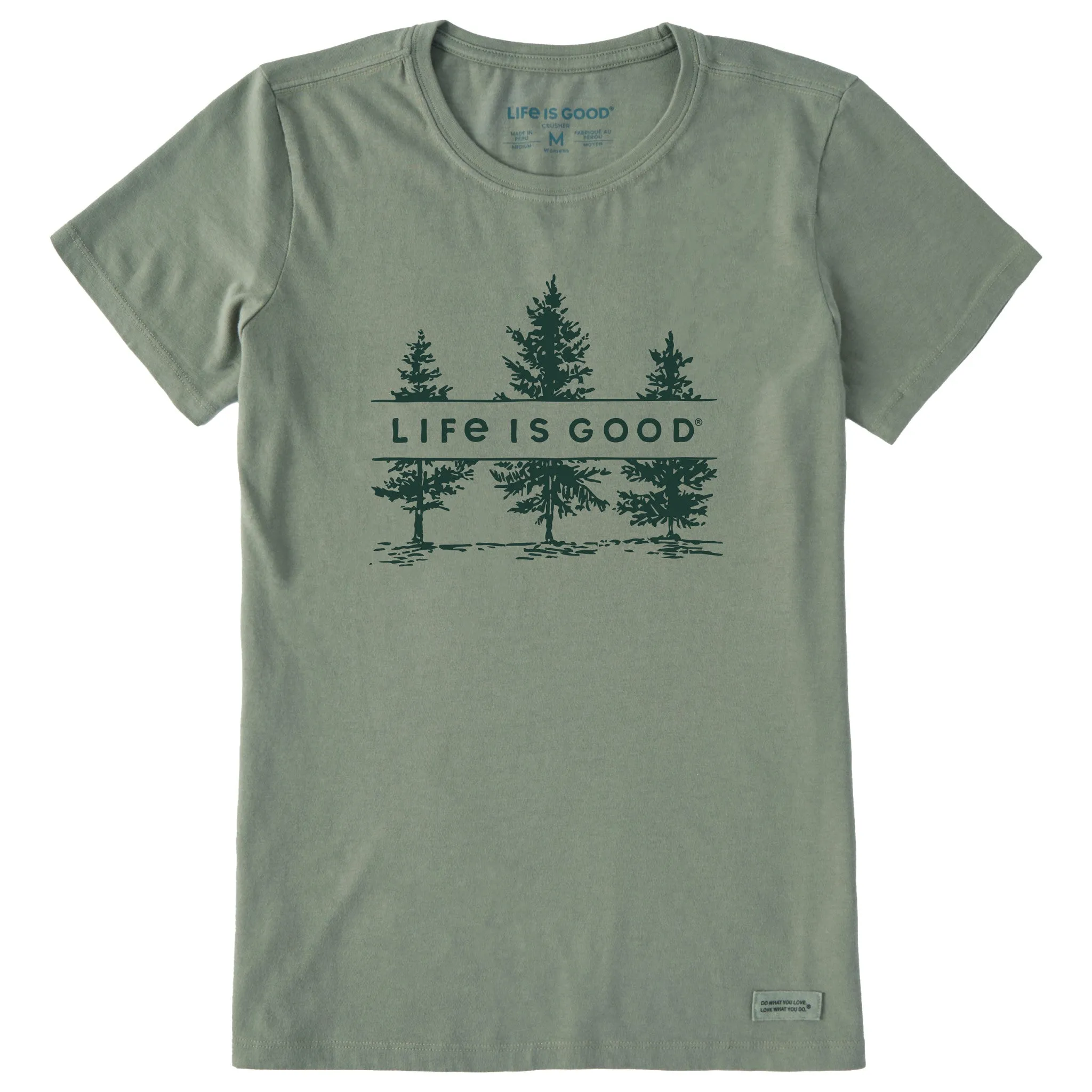 Women's Three Pine Trees Short Sleeve Crusher Tee sold by Life is Good
