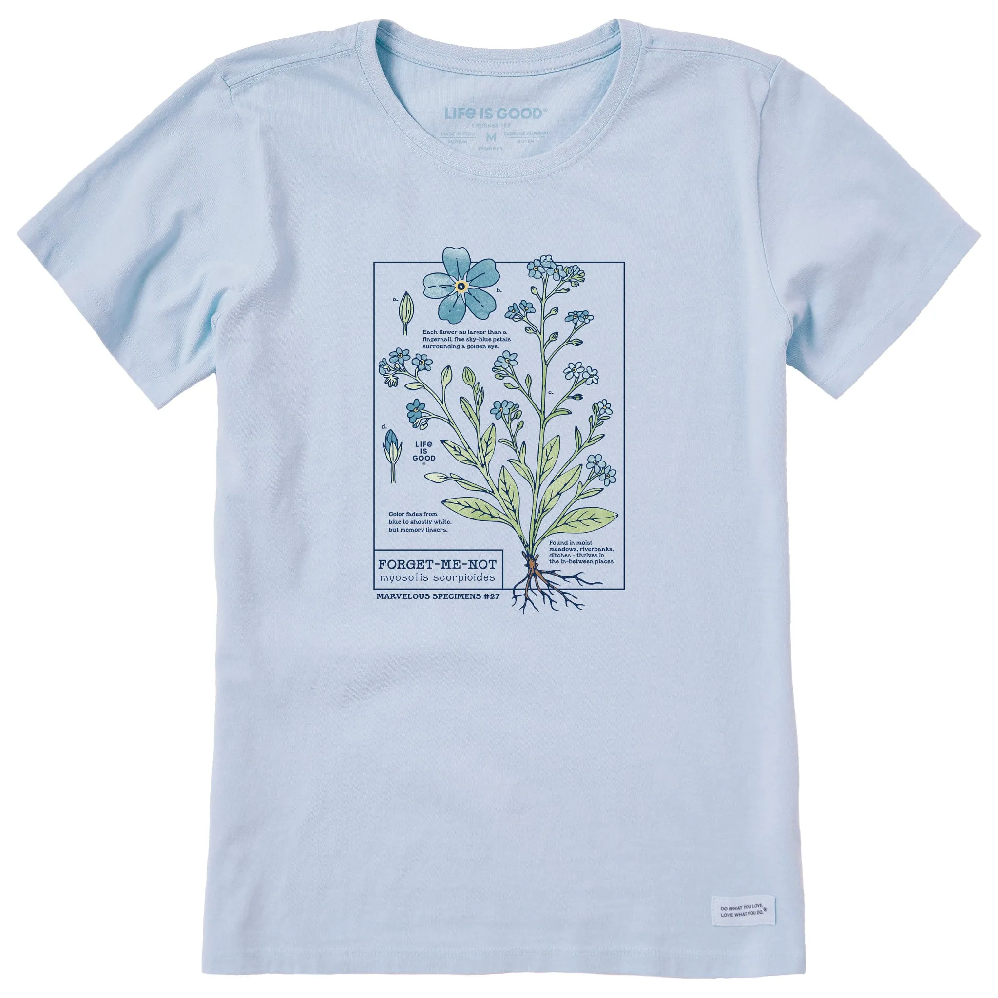 Women's Marvelous Forget Me Not Short Sleeve Crusher Tee sold by Life is Good