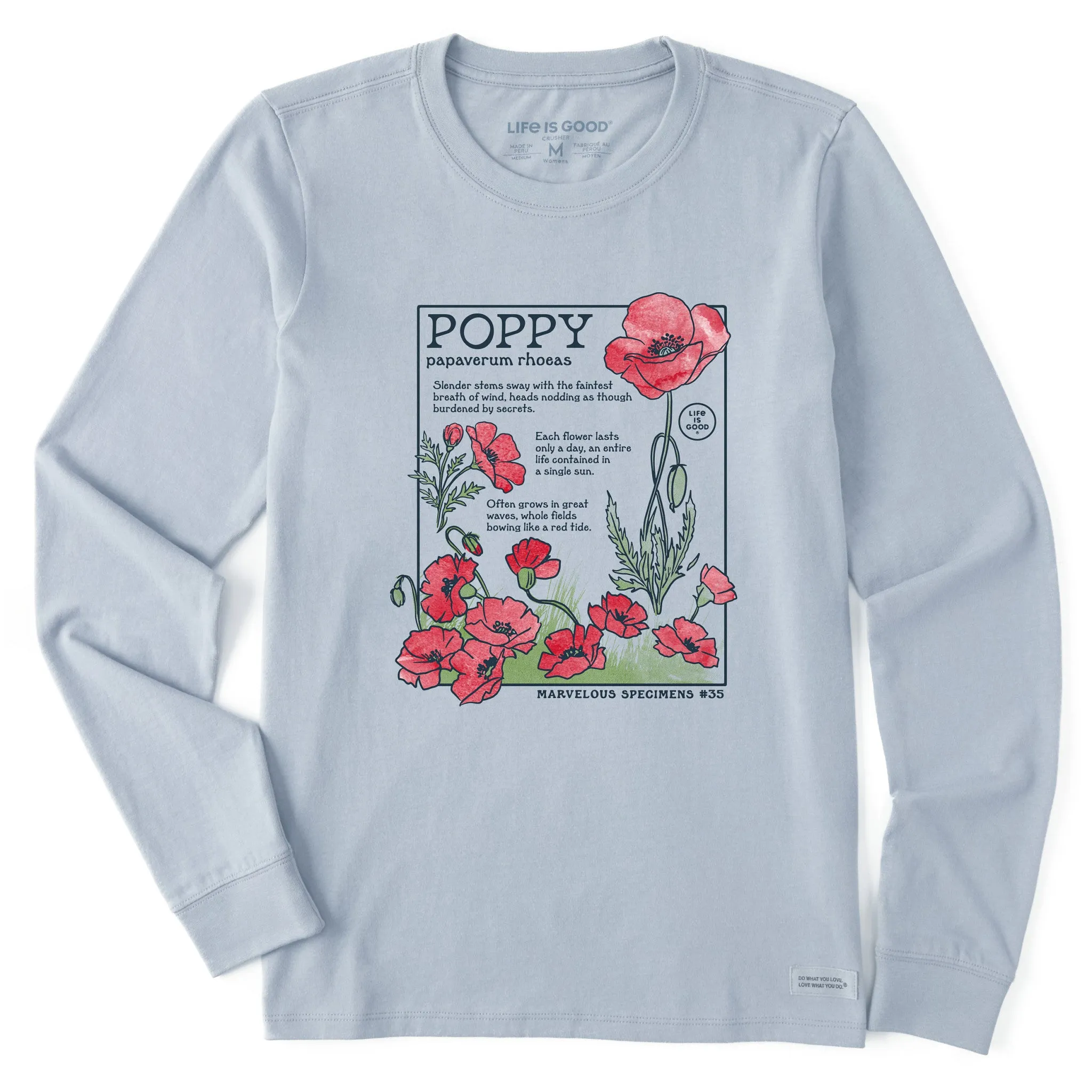Women's Marvelous Poppy Long Sleeve Crusher Tee sold by Life is Good