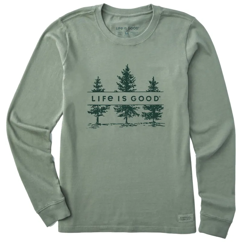 Women's Three Pine Trees Long Sleeve Crusher Tee made by Life is Good