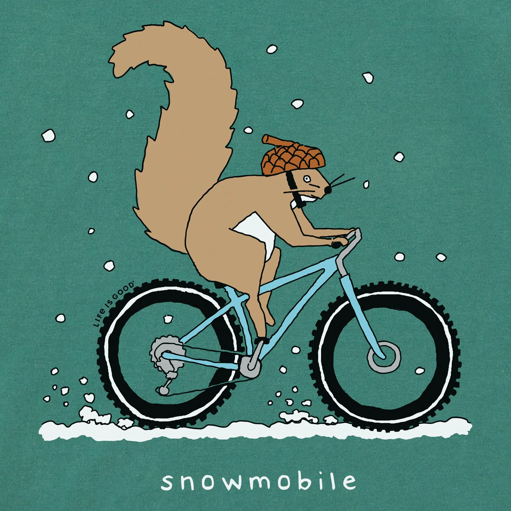 Women's Fat Tire Squirrel Snowmobile Long Sleeve Crusher Tee sold by Life is Good product image thumbnail 2