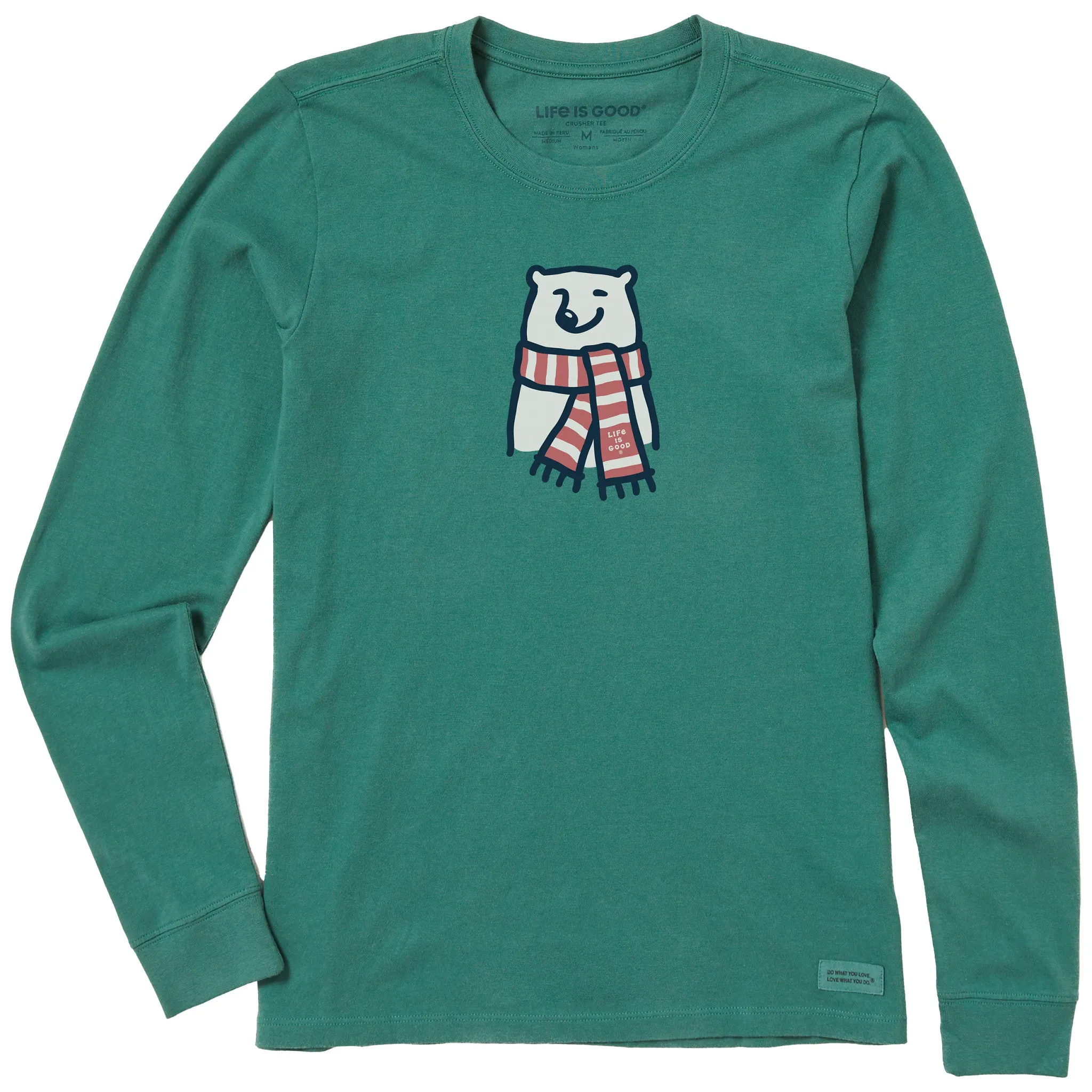 Women's Winter Polar Bear Long Sleeve Crusher Tee sold by Life is Good