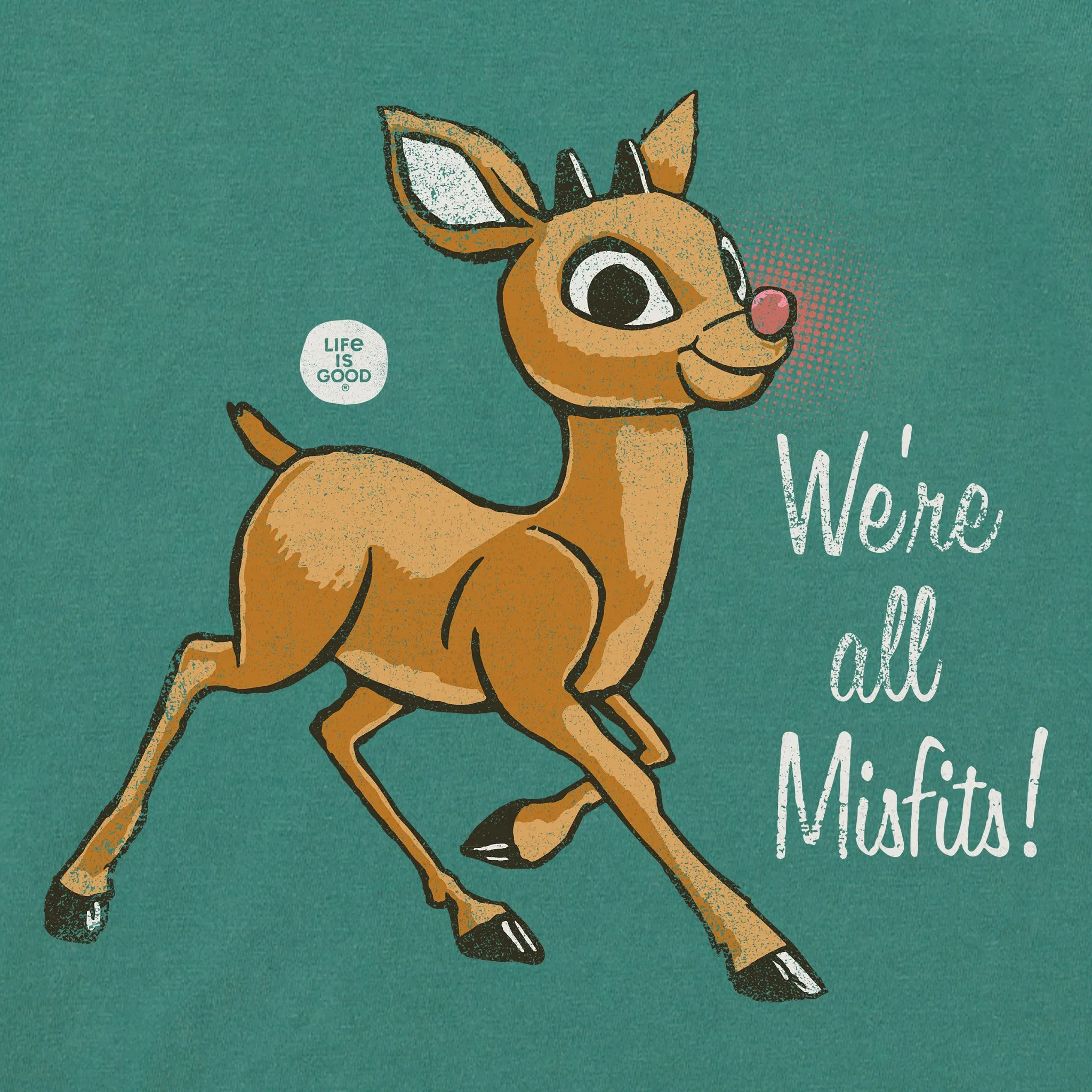 Men's Rudolph We're All Misfits! Long Sleeve Crusher Tee sold by Life is Good product image thumbnail 2