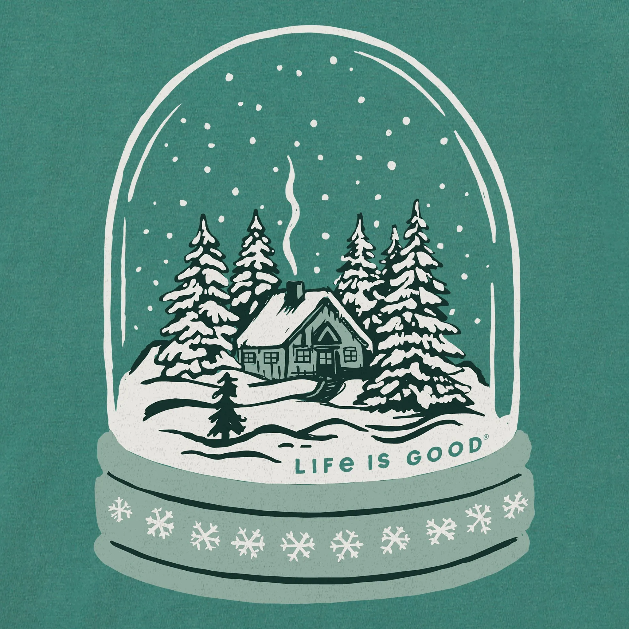 Women's Cottage in the Snowglobe Long Sleeve Crusher Tee sold by Life is Good product image thumbnail 2