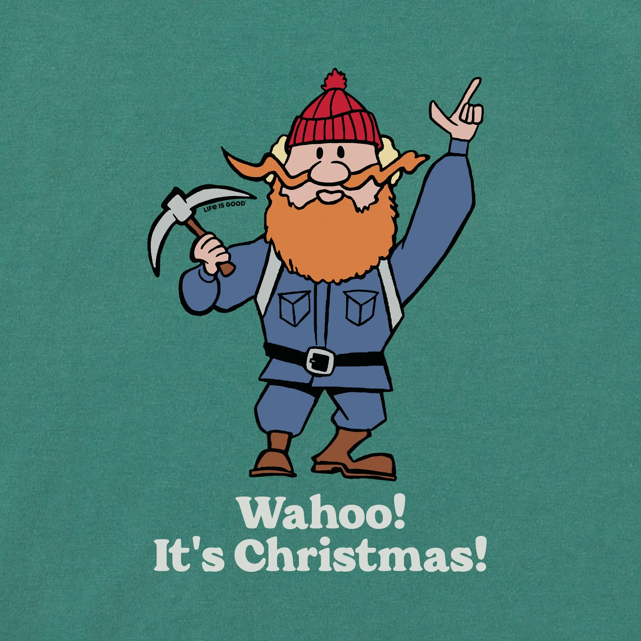 Men's Wahoo! It's Christmas Yukon Long Sleeve Crusher Tee sold by Life is Good product image thumbnail 3