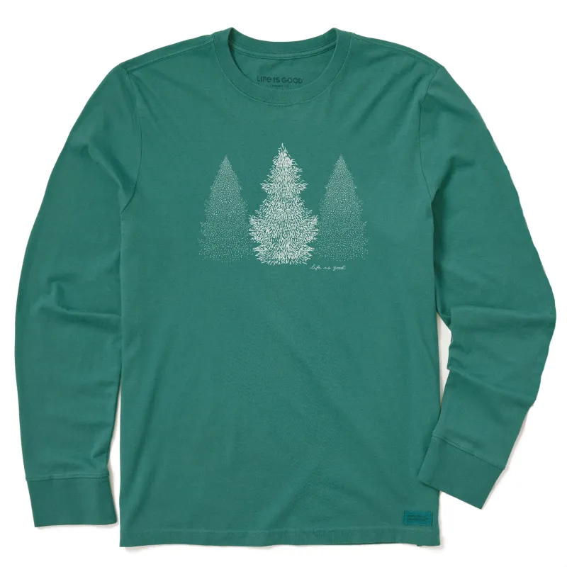 Men's Pine Trio Long Sleeve Crusher Tee sold by Life is Good