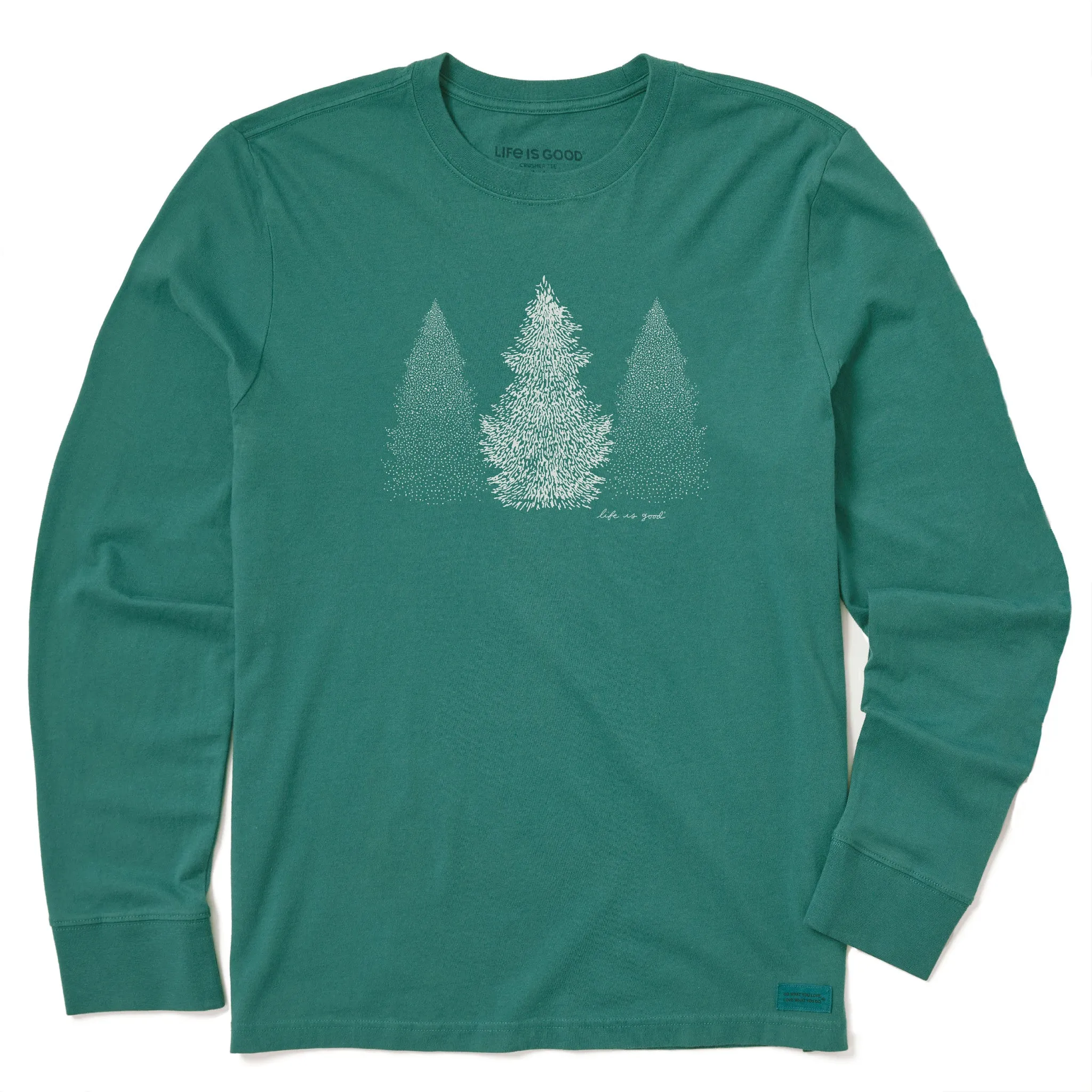 Men's Pine Trio Long Sleeve Crusher Tee sold by Life is Good