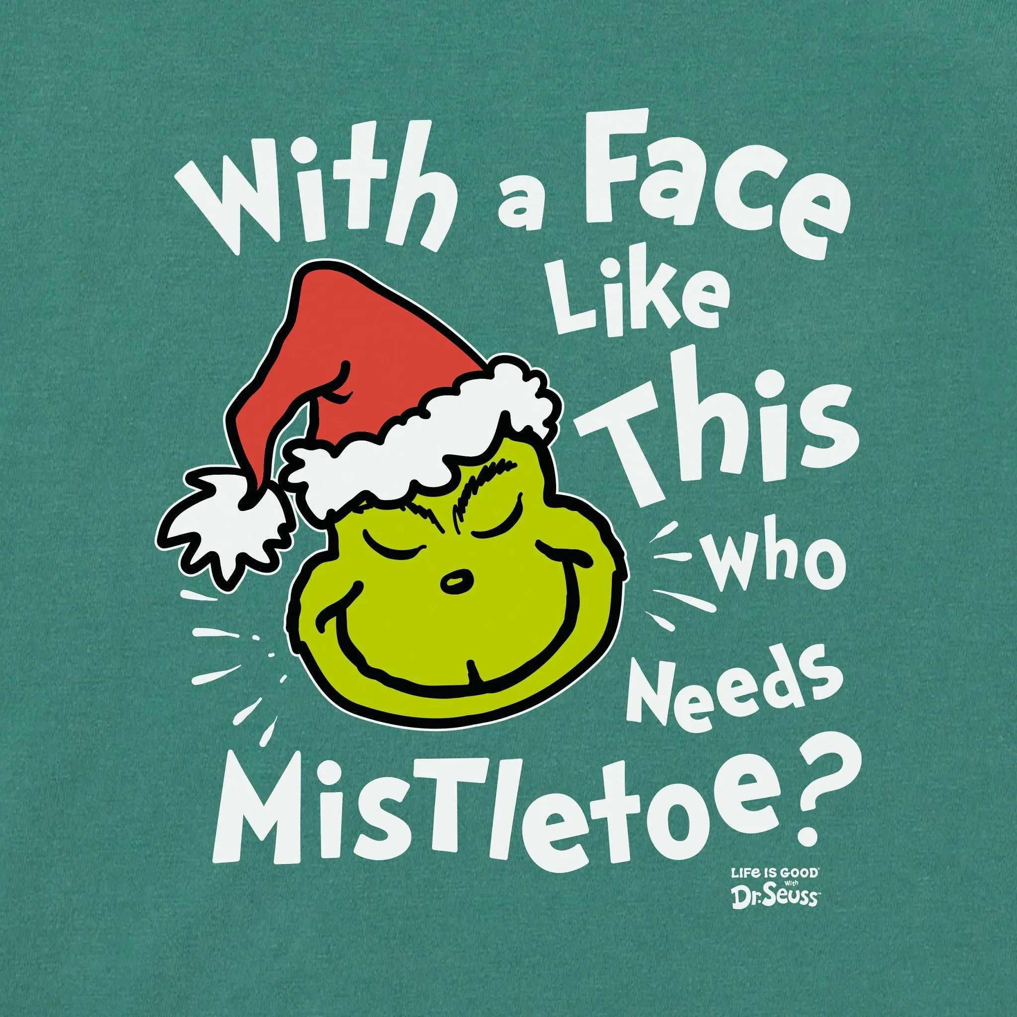 Men's With a Face Like This Grinch Long Sleeve Crusher Tee sold by Life is Good product image thumbnail 2