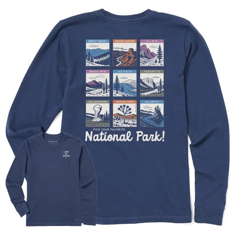 Women's Pick Your Favorite National Park Long Sleeve Crusher Tee made by Life is Good