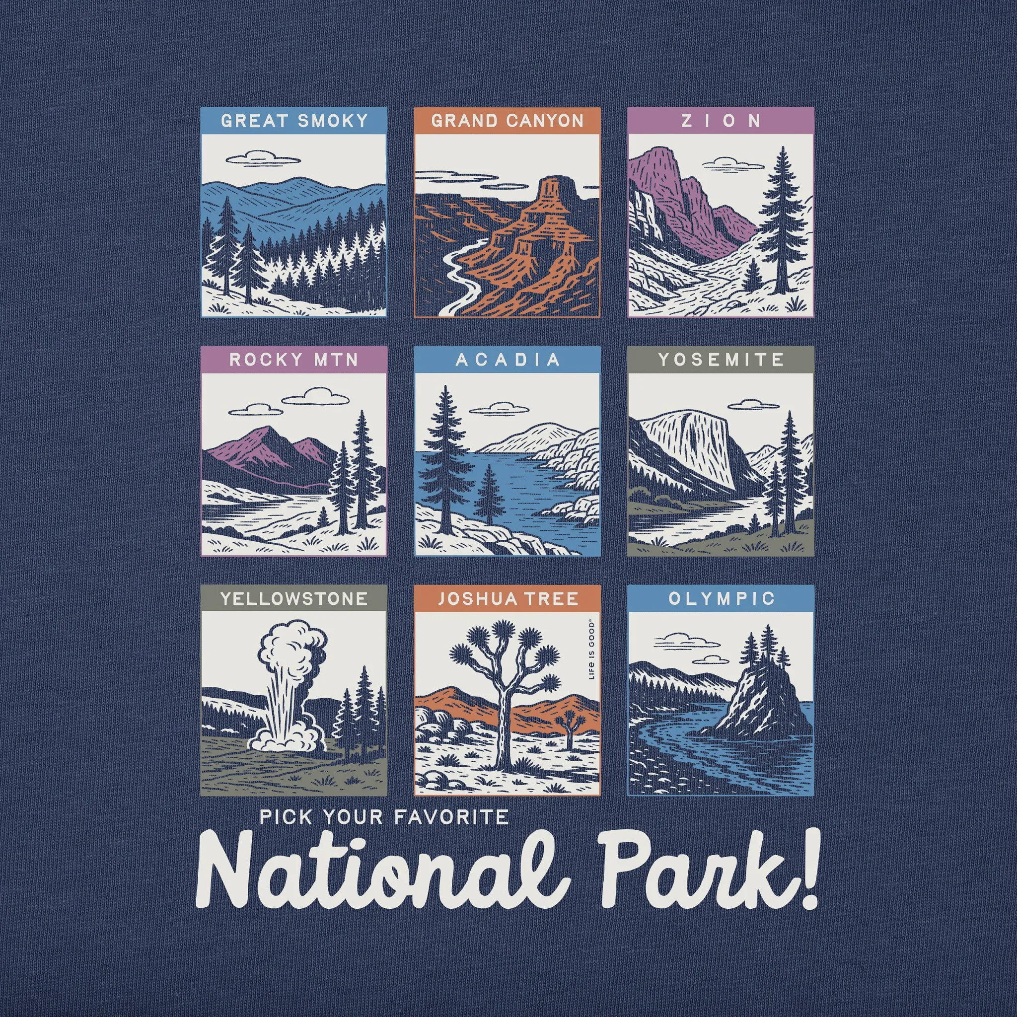 Women's Pick Your Favorite National Park Long Sleeve Crusher Tee sold by Life is Good product image thumbnail 2