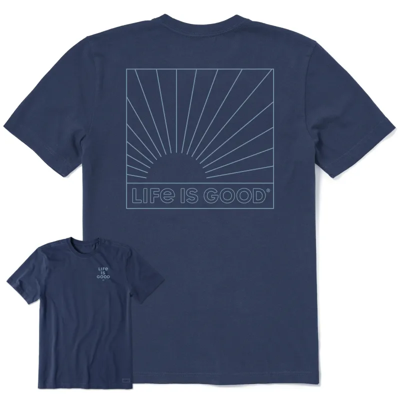 Men's Radiating Sunset Short Sleeve Crusher Tee sold by Life is Good
