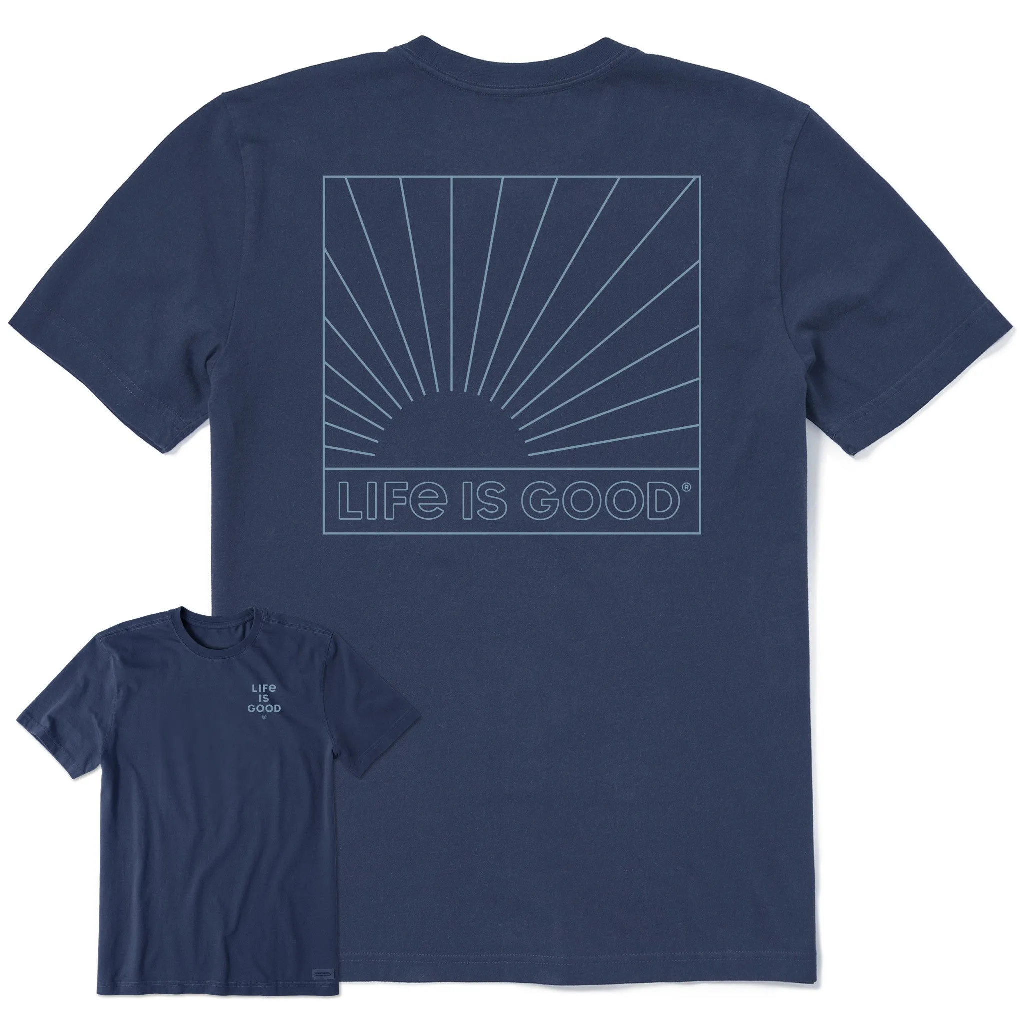 Men's Radiating Sunset Short Sleeve Crusher Tee sold by Life is Good
