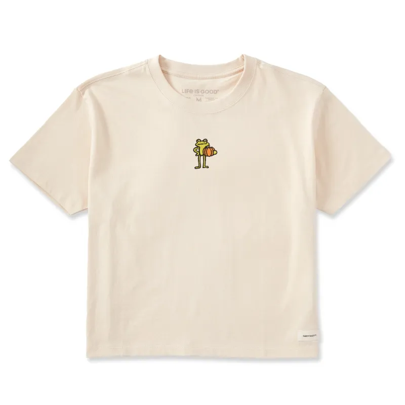 Women's Pumpkin Frog Short Sleeve Crusher Boxy Tee sold by Life is Good