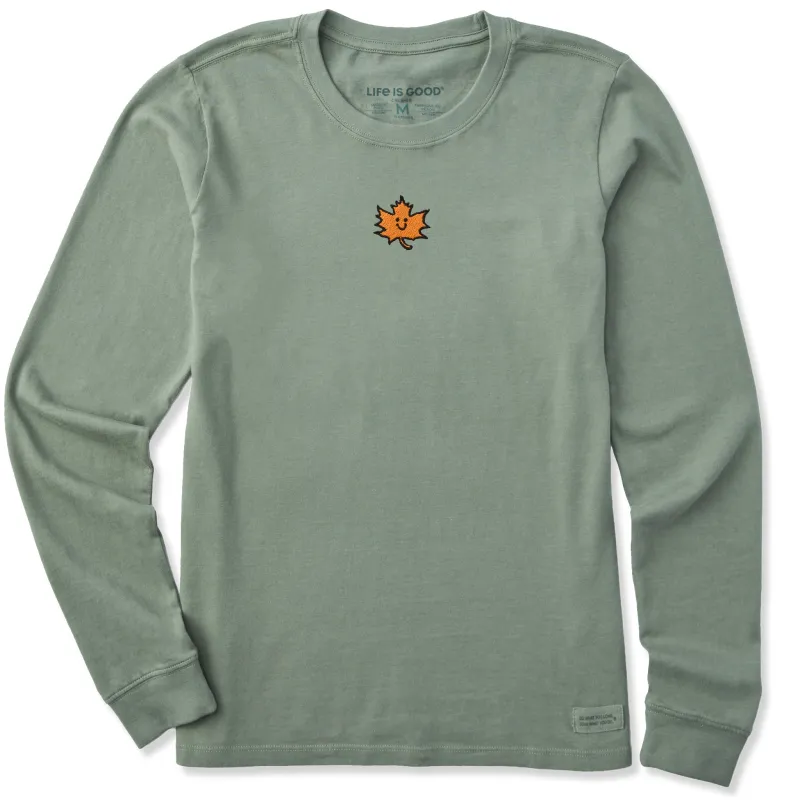 Women's Happy Fall Leaf Long Sleeve Crusher Tee sold by Life is Good