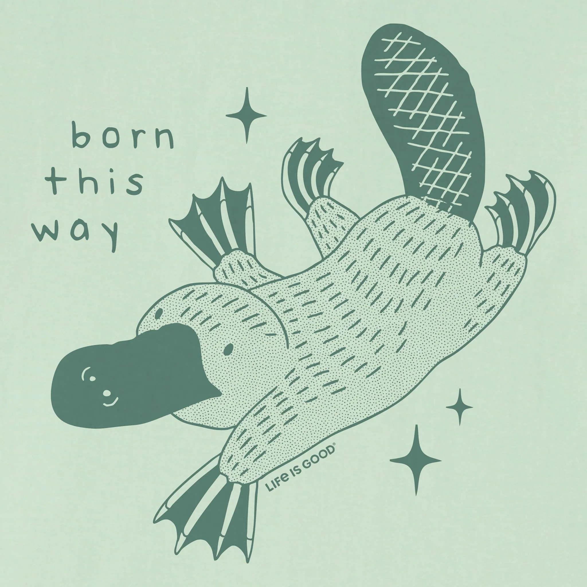 Men's Born This Way Platypus Short Sleeve Crusher Tee sold by Life is Good product image thumbnail 2