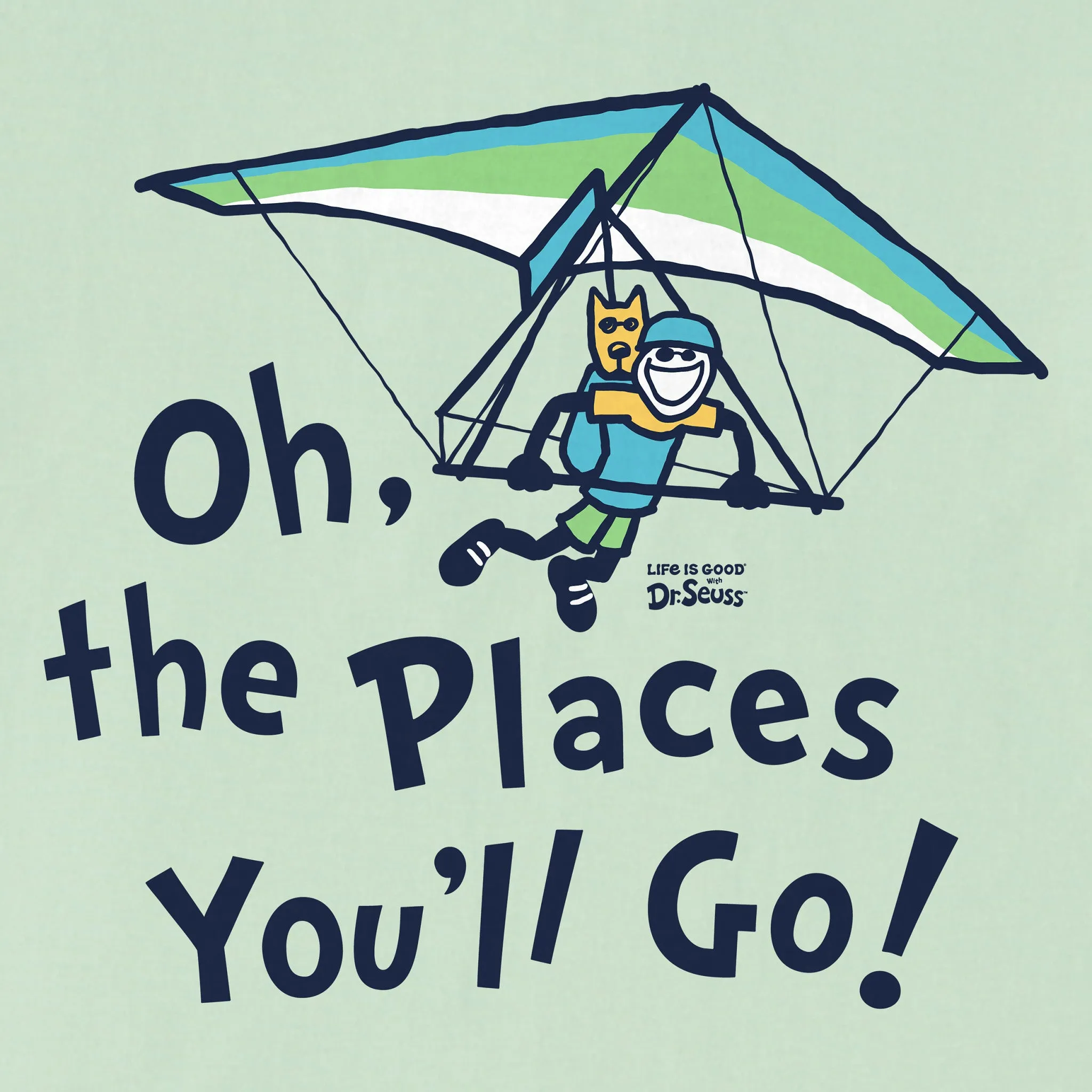 Men's Oh the Places You'll Go Hang Gliding Short Sleeve Crusher Tee sold by Life is Good product image thumbnail 2