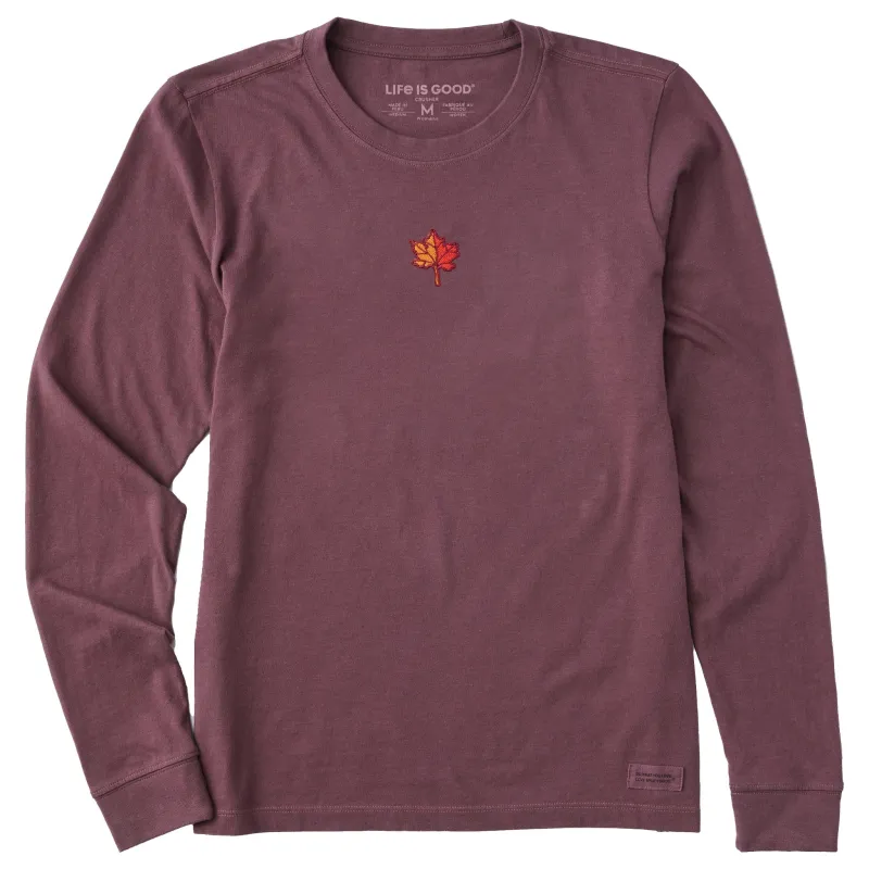 Women's Maple Leaf Long Sleeve Crusher Tee sold by Life is Good
