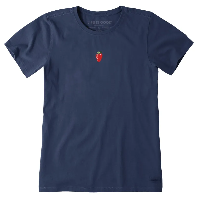Women's Embroidered Strawberry Short Sleeve Crusher Tee sold by Life is Good