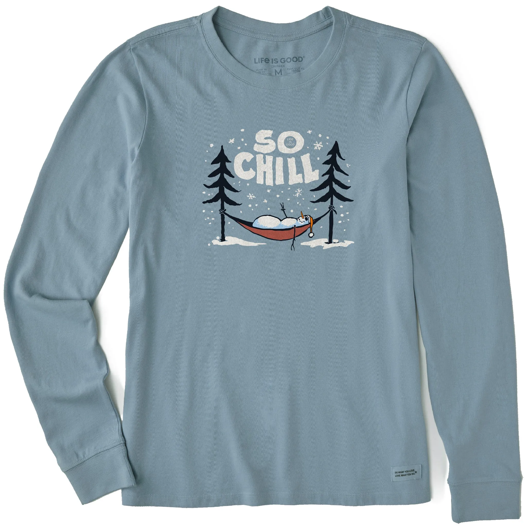 Women's So Chill Snowman Long Sleeve Crusher Tee sold by Life is Good