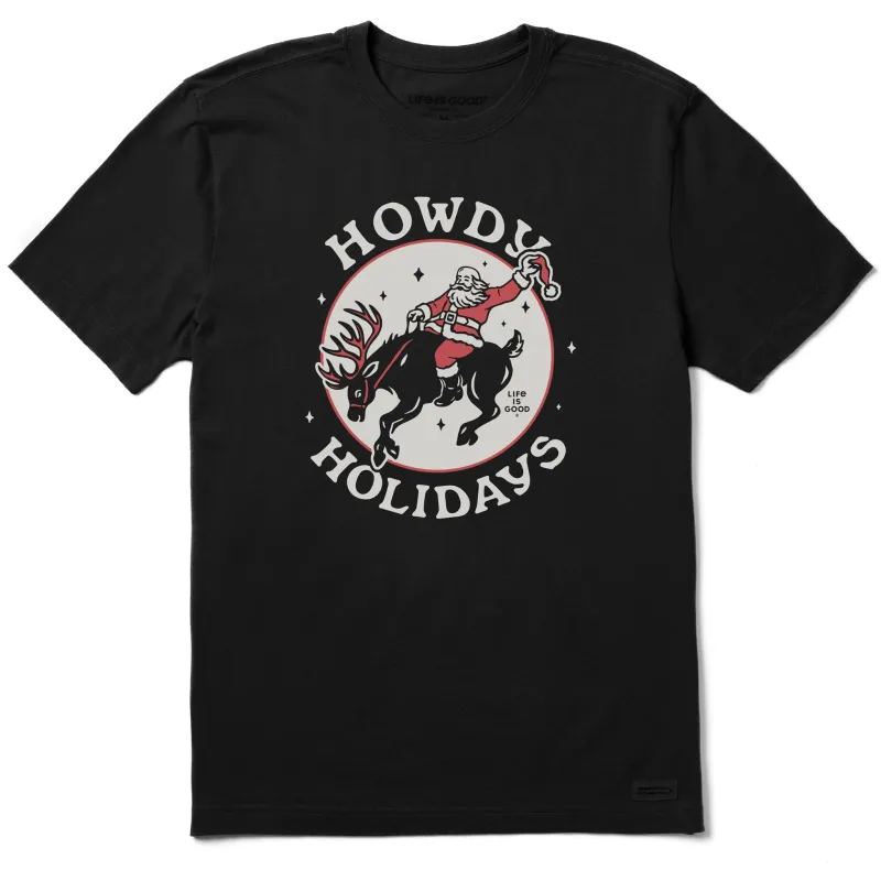 Men's Howdy Holidays Short Sleeve Crusher Tee sold by Life is Good