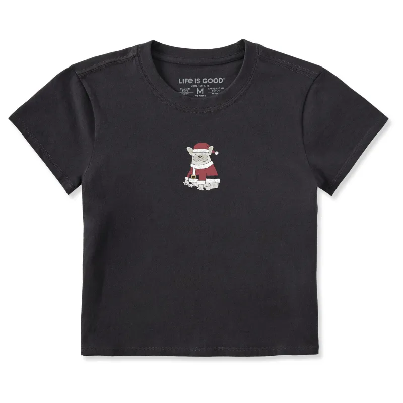Women's Santa Frenchie Crusher-LITE Shrunken Tee sold by Life is Good