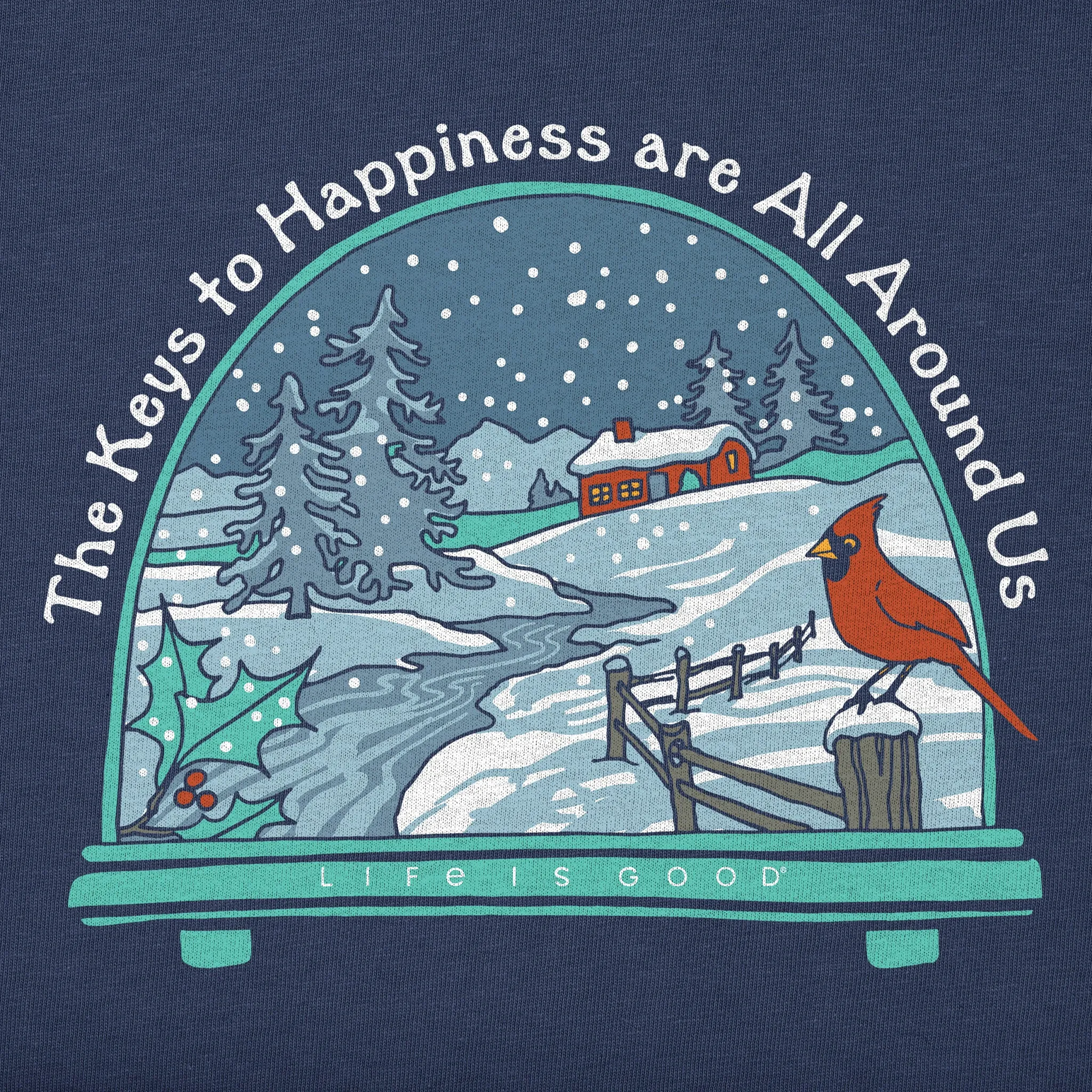 Women's The Keys to Winter Happiness Long Sleeve Crusher Vee sold by Life is Good product image thumbnail 2