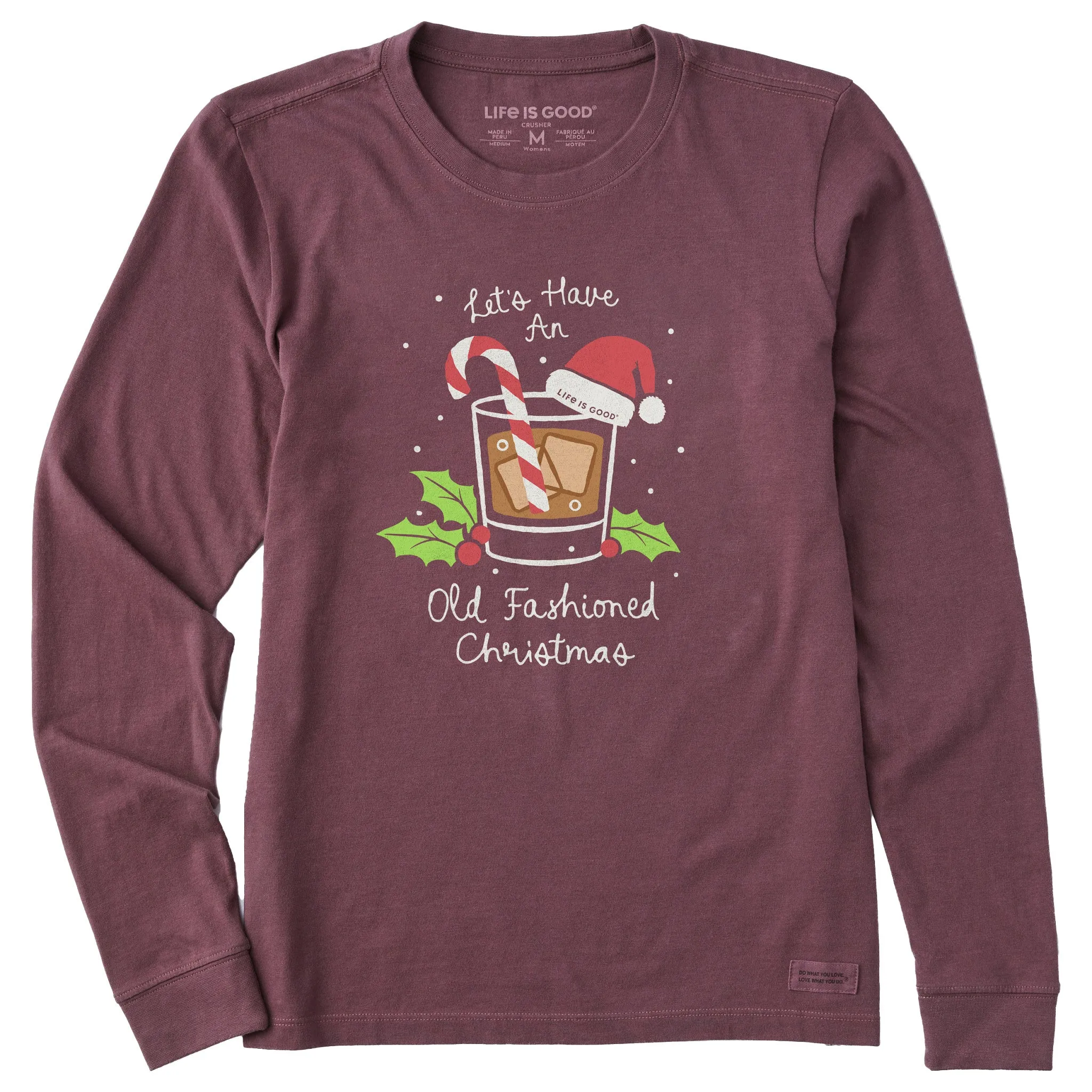 Women's Let's Have an Old Fashioned Christmas Long Sleeve Crusher Tee sold by Life is Good