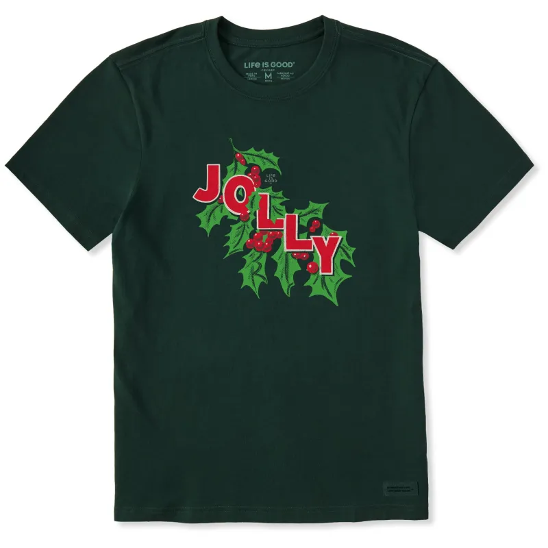Men's Jolly Holly Short Sleeve Crusher Tee sold by Life is Good
