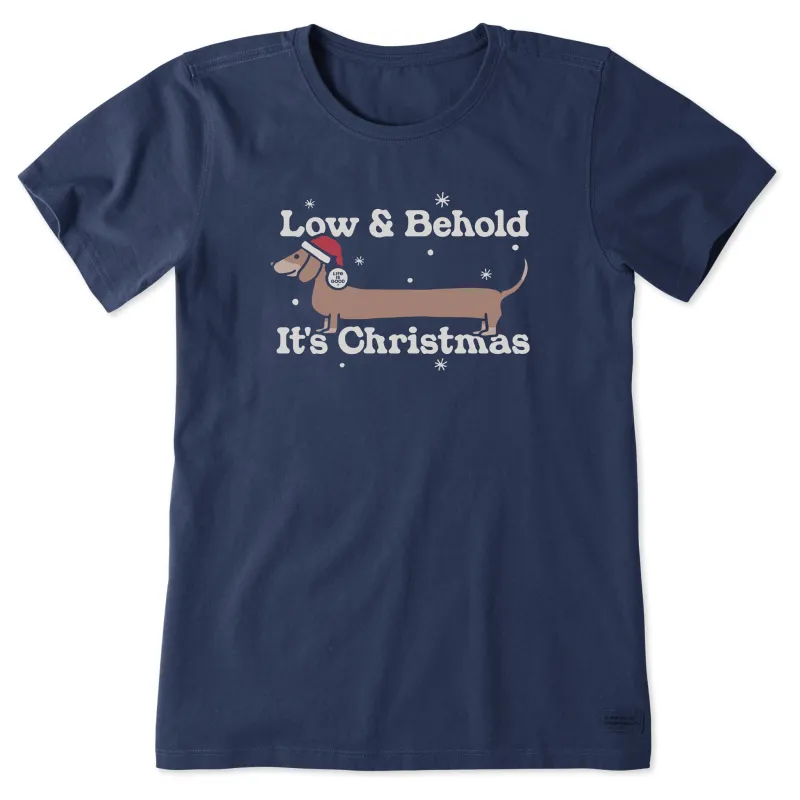 Women's Low and Behold Christmas Short Sleeve Crusher Tee sold by Life is Good