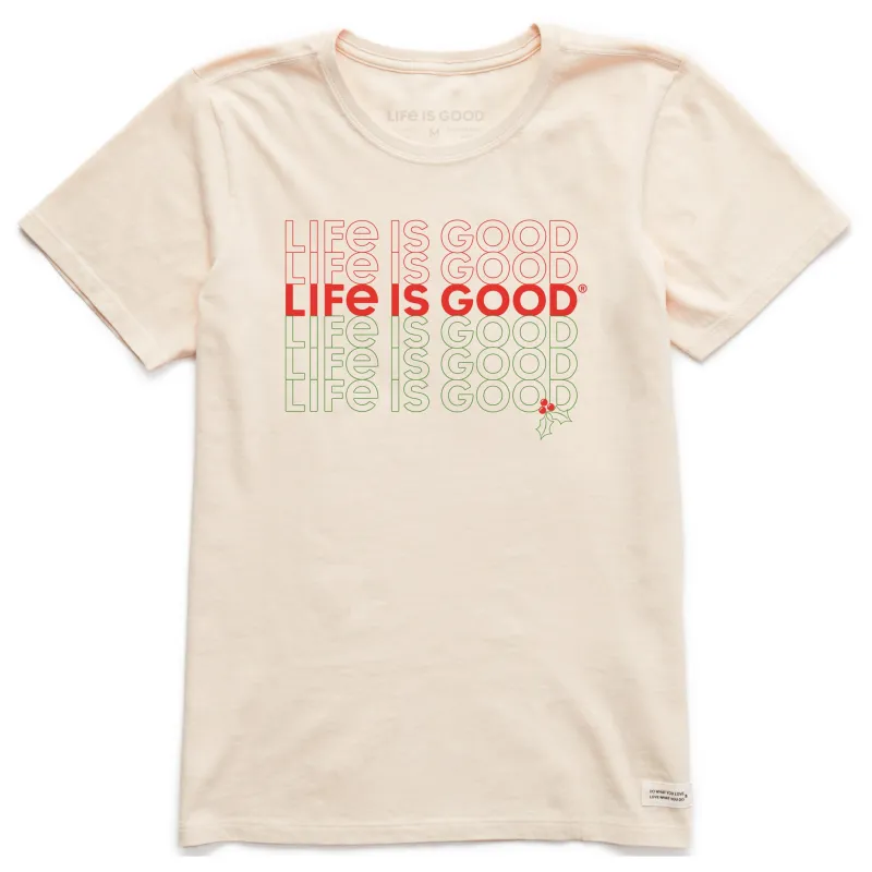Women's Holiday Stack Short Sleeve Crusher Tee sold by Life is Good