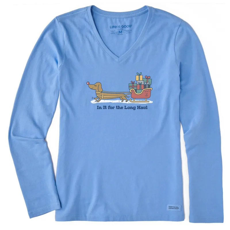 Women's In it for the Long Haul Long Sleeve Crusher Vee sold by Life is Good