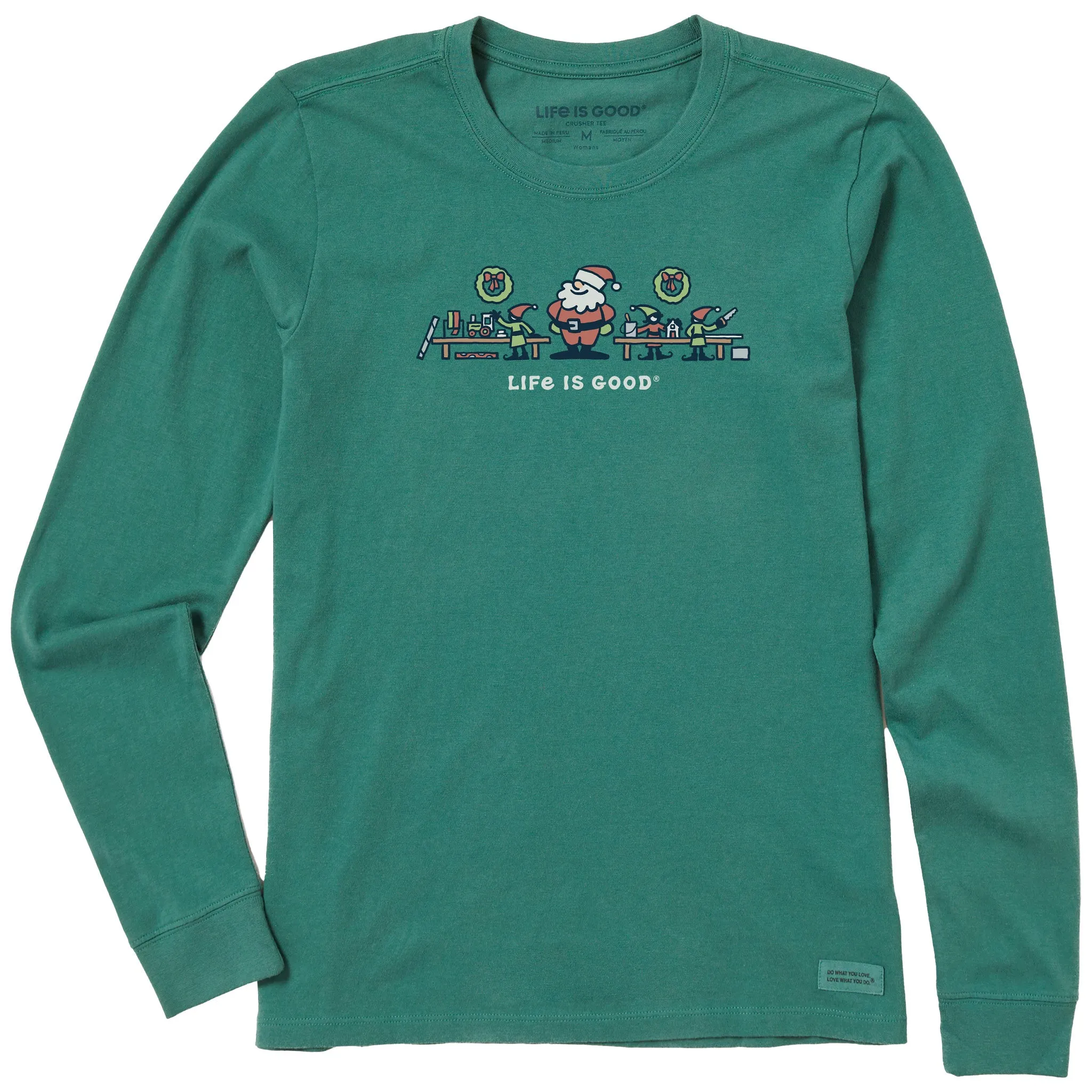 Women's Santa Workshop Vista Long Sleeve Crusher Tee sold by Life is Good