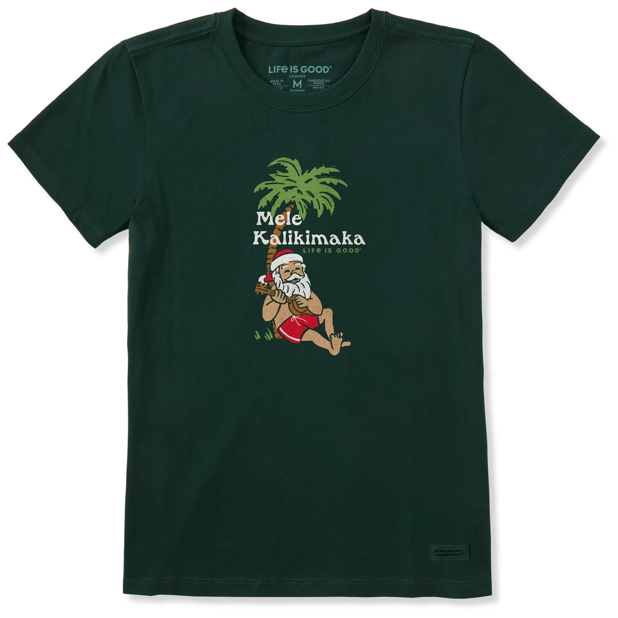 Women's Mele Kalikimaka Uke Short Sleeve Crusher Tee sold by Life is Good