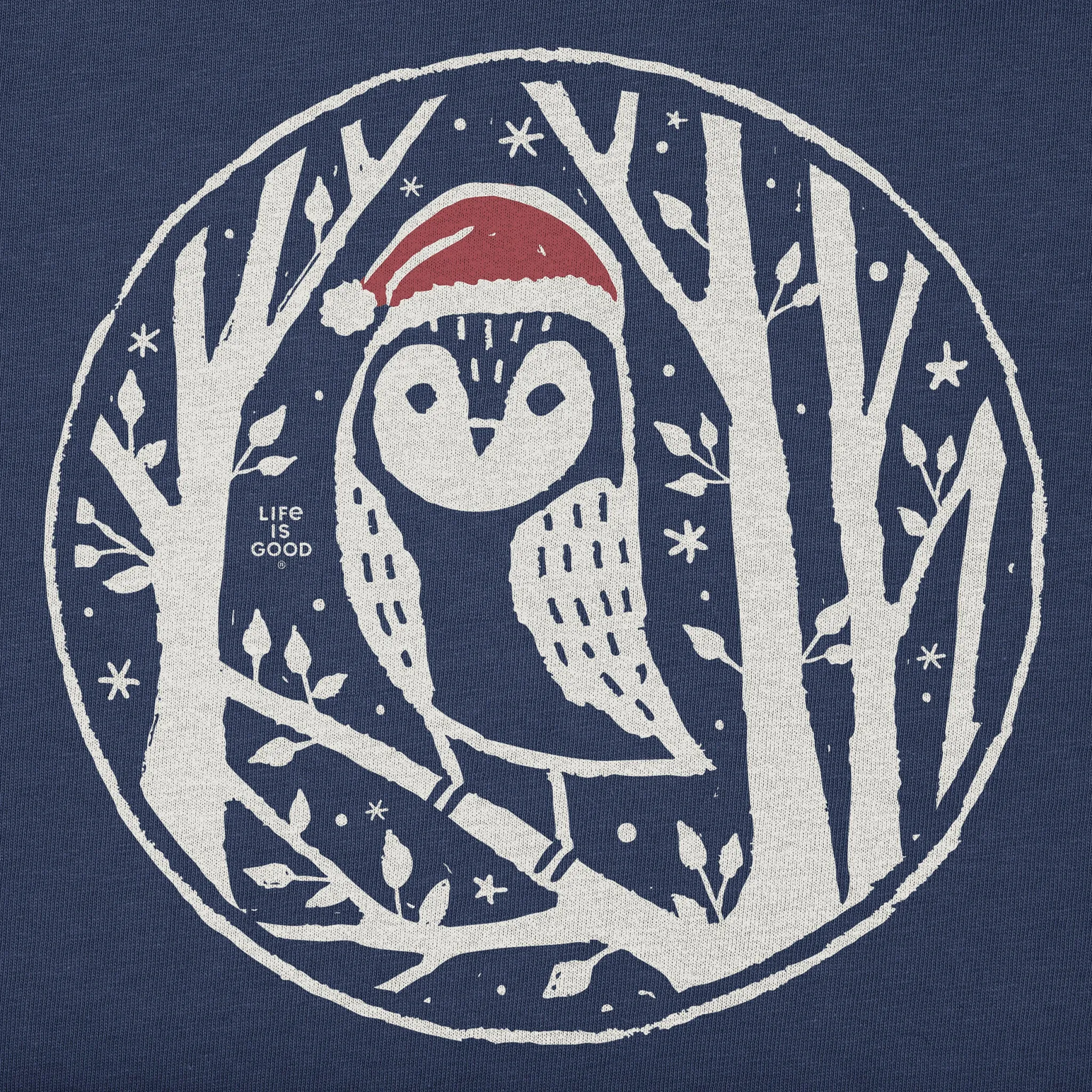 Women's Owl in Santa Hat Long Sleeve Crusher Vee sold by Life is Good product image thumbnail 2