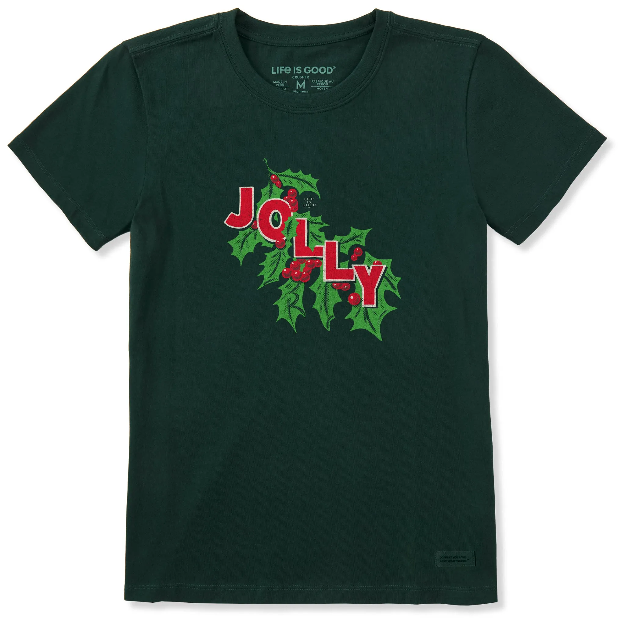 Women's Jolly Holly Short Sleeve Crusher Tee sold by Life is Good