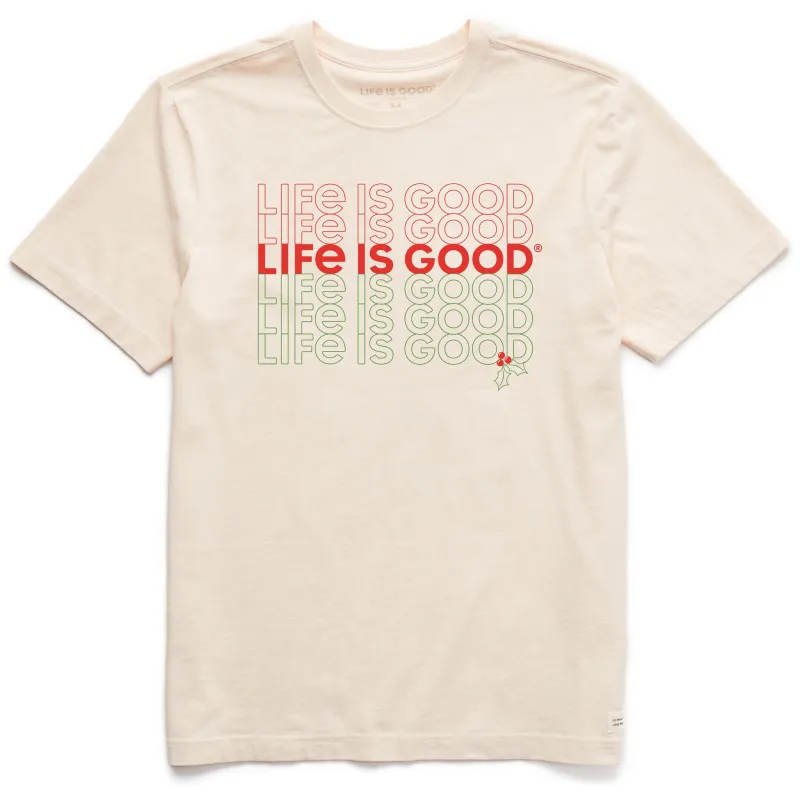 Men's Holiday Stack Short Sleeve Crusher Tee sold by Life is Good