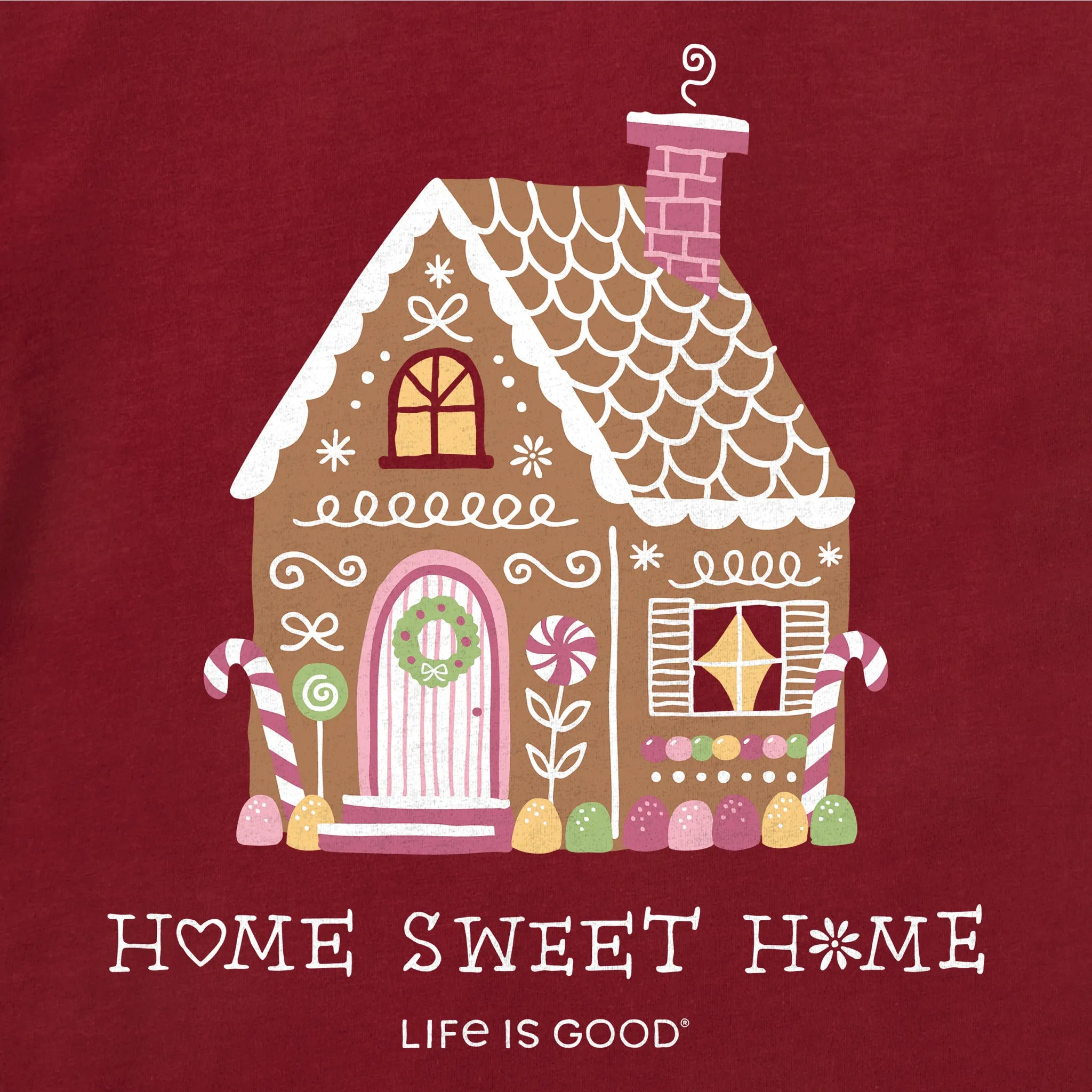 Women's Home Sweet Home Gingerbread Long Sleeve Crusher Vee sold by Life is Good product image thumbnail 2