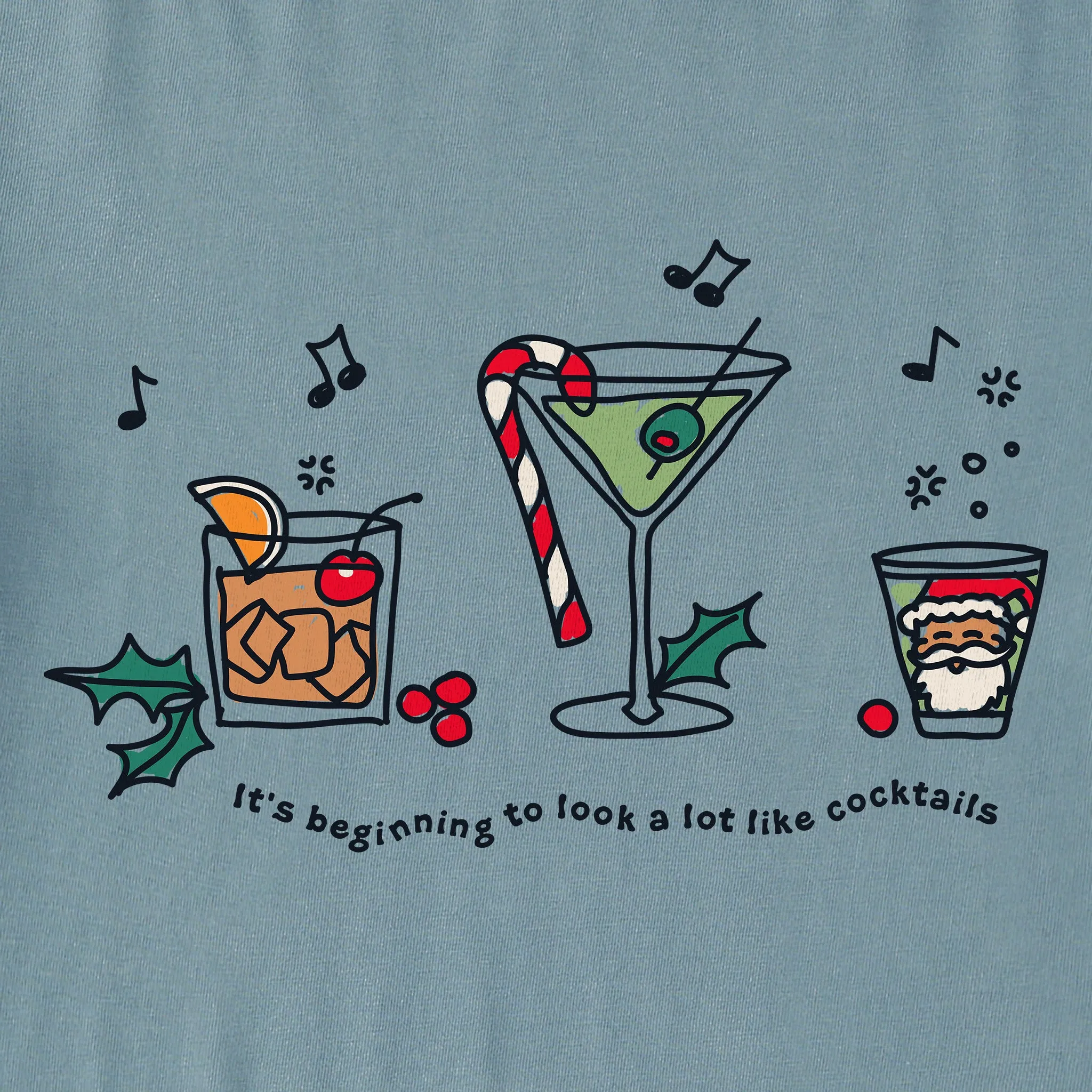 Men's It's Beginning to Look Like Cocktails Short Sleeve Crusher Tee sold by Life is Good product image thumbnail 2