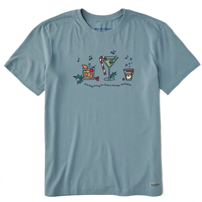 Men's It's Beginning to Look Like Cocktails Short Sleeve Crusher Tee sold by Life is Good