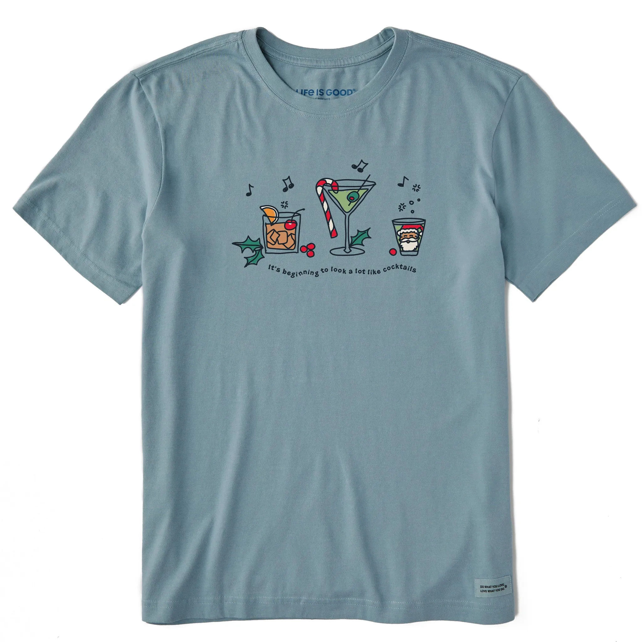 Men's It's Beginning to Look Like Cocktails Short Sleeve Crusher Tee sold by Life is Good