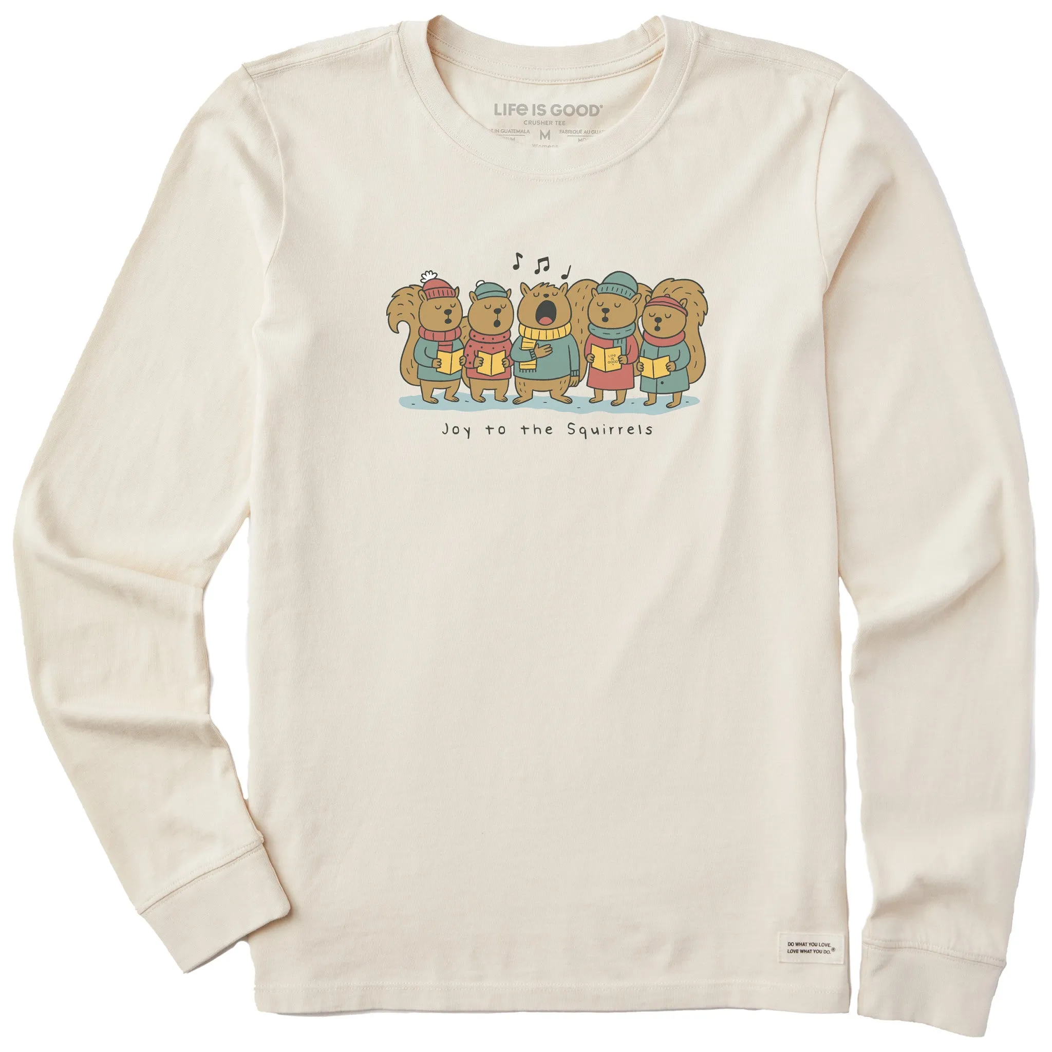 Women's Joy to the Squirrels Carols Long Sleeve Crusher Tee sold by Life is Good
